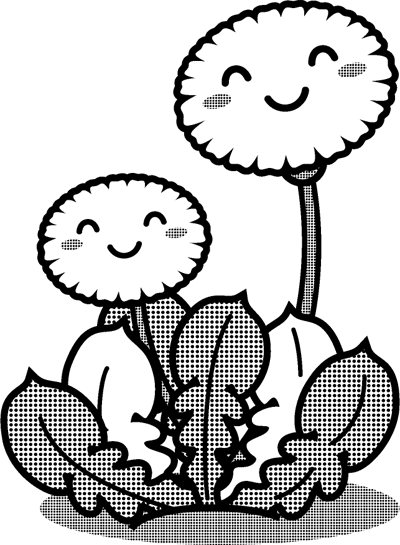 かわいいタンポポのイラスト