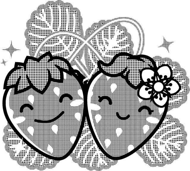 かわいいイチゴのイラスト