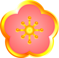 梅の花イラスト/金縁
