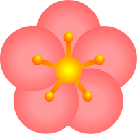 梅の花イラスト/花弁5つ