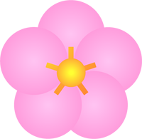 梅の花イラスト/桜色シンボル