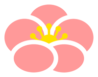 梅の花イラスト/白い縁取り