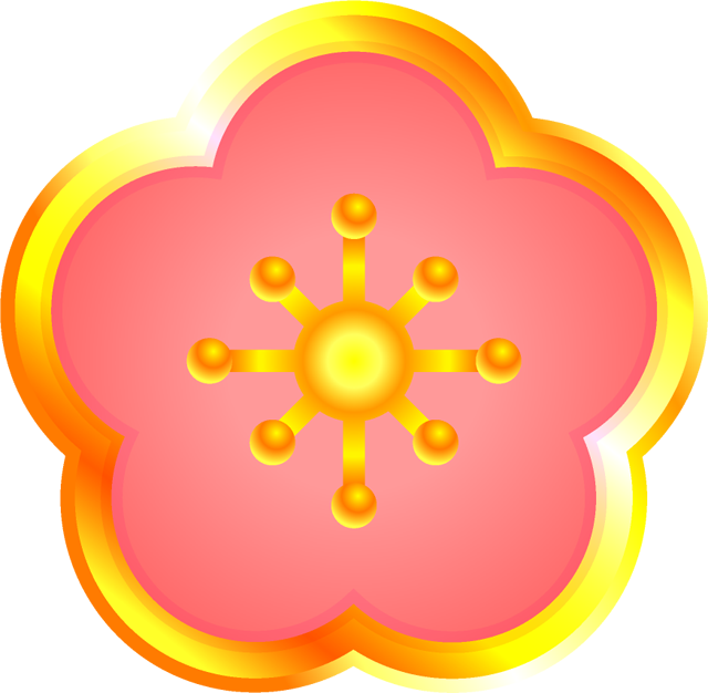 梅の花イラスト/金縁