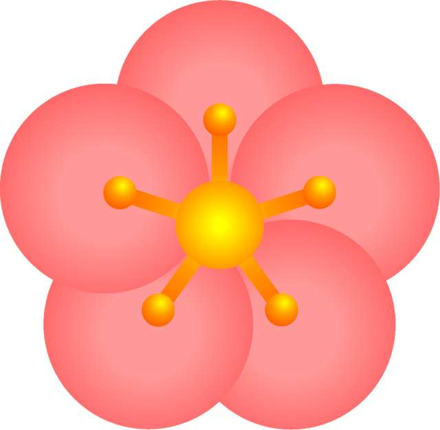 梅の花イラスト/花弁5つ