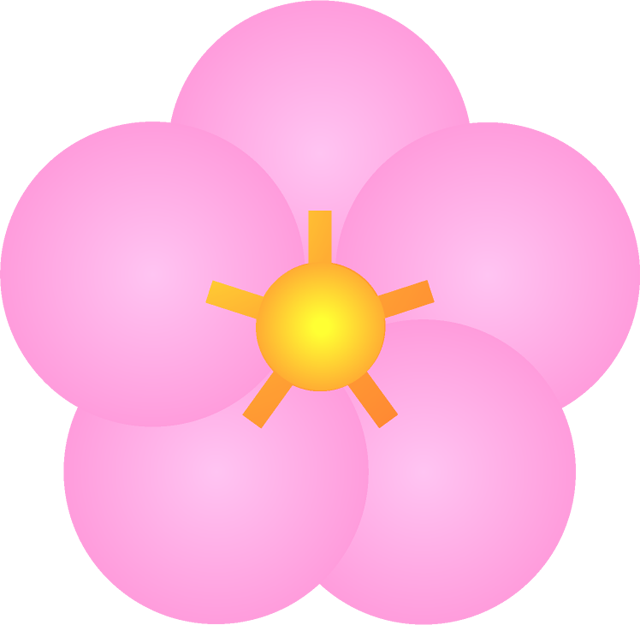 梅の花イラスト/桜色シンボル