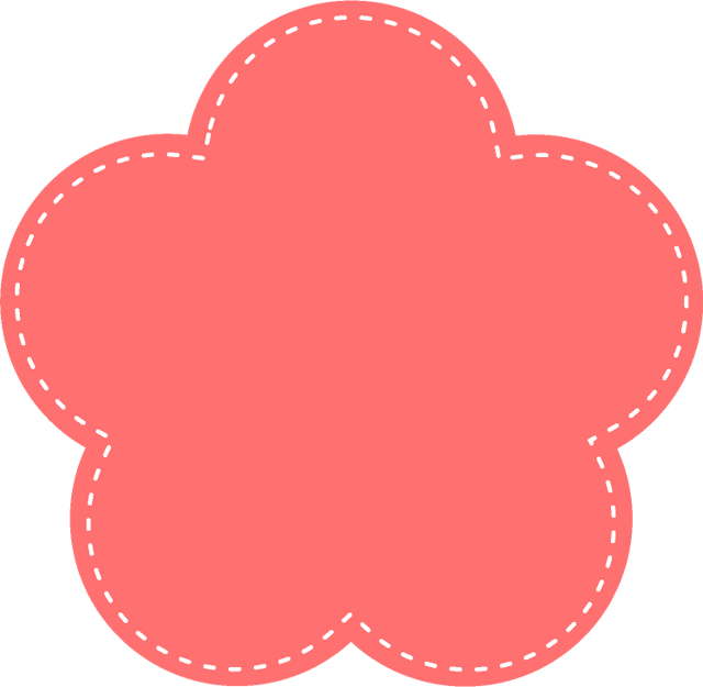 梅の花イラスト/縫いつけ