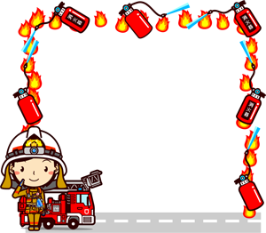 3月1日～3月7日、春の全国火災予防運動フレームのイラスト