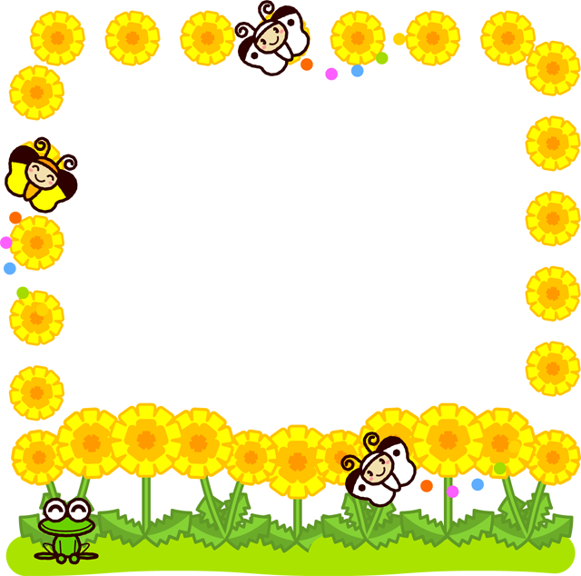 春が来たフレームのイラスト/タンポポ