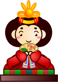 お雛様イラスト/台座付