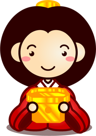 三人官女イラスト/島台を持つ