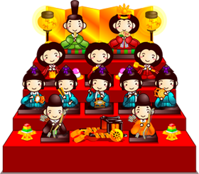 ひな祭りイラスト/4段飾り
