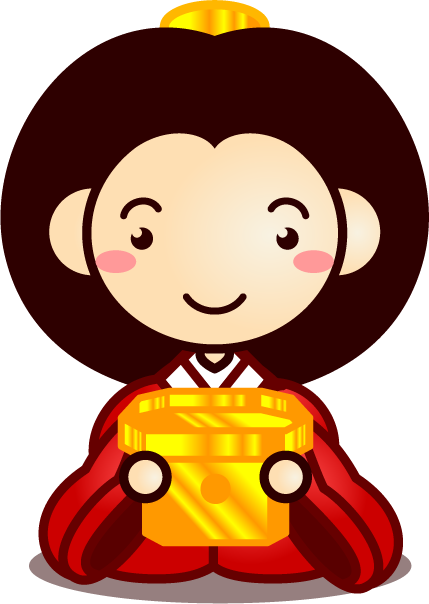 三人官女イラスト/島台を持つ