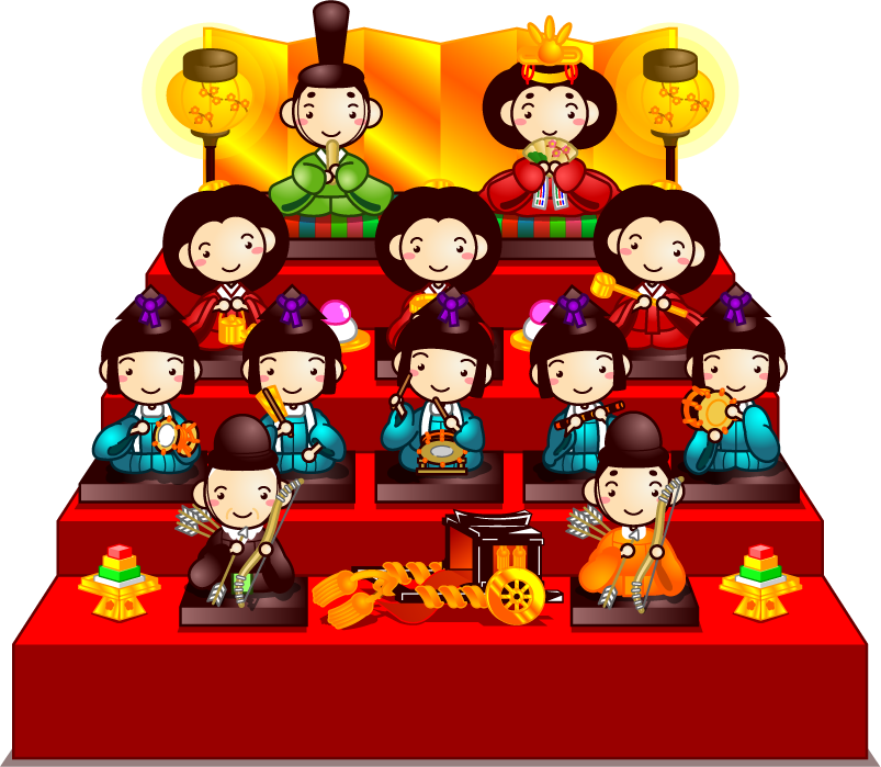 ひな祭りイラスト/4段飾り