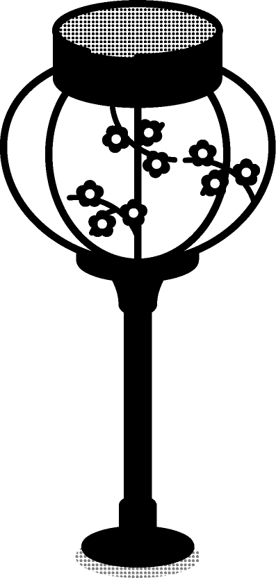 ぼんぼりイラスト/モノクロ