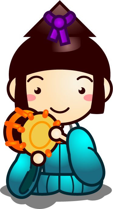 五人囃子イラスト/小鼓大鼓