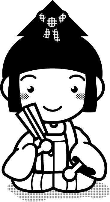 人囃子イラスト/謡/モノクロ