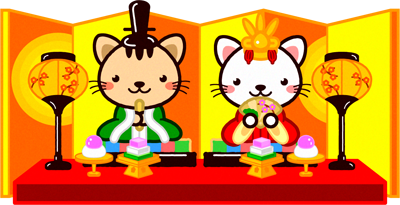雛祭りイラスト/ネコ