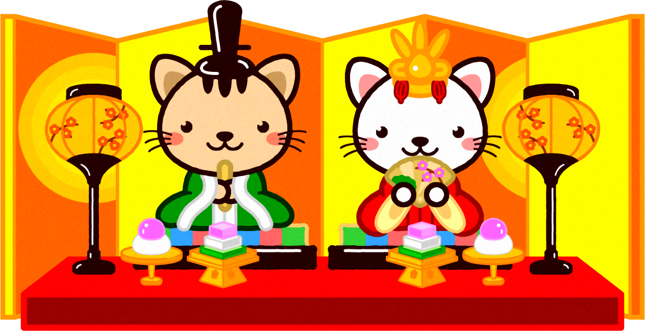 雛祭りイラスト/ネコ
