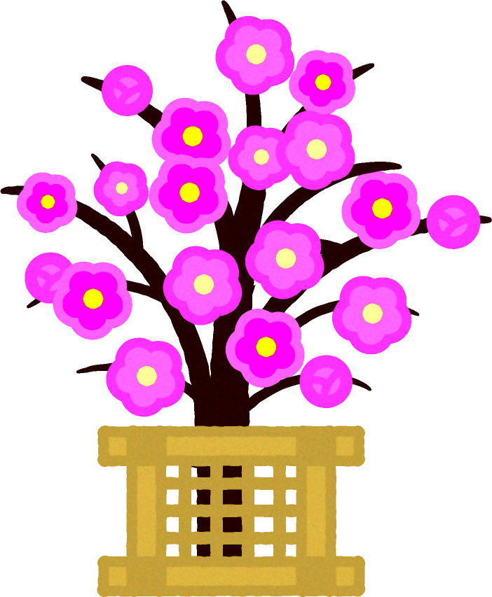 梅の木の置物イラスト