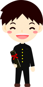 卒業証書を持った学生イラスト/男の子