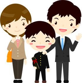 卒業式と家族イラスト/男の子