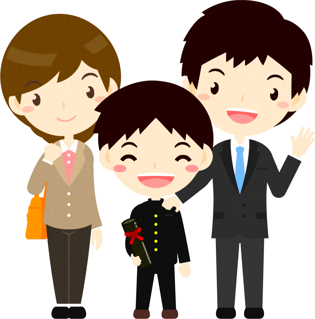 卒業式と家族イラスト/男の子
