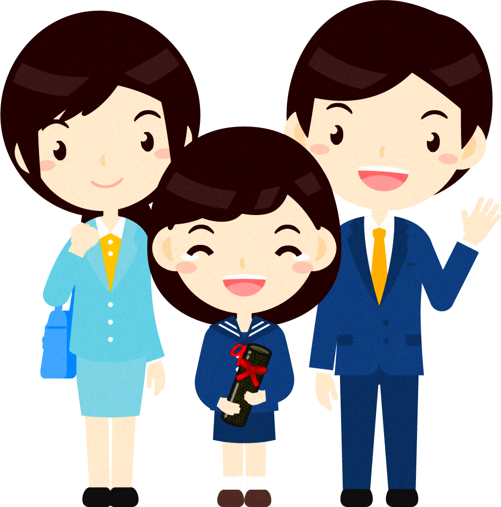 卒業式と家族イラスト/女の子