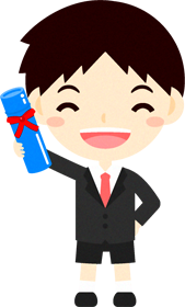 卒業証書を持つ男の子イラスト
