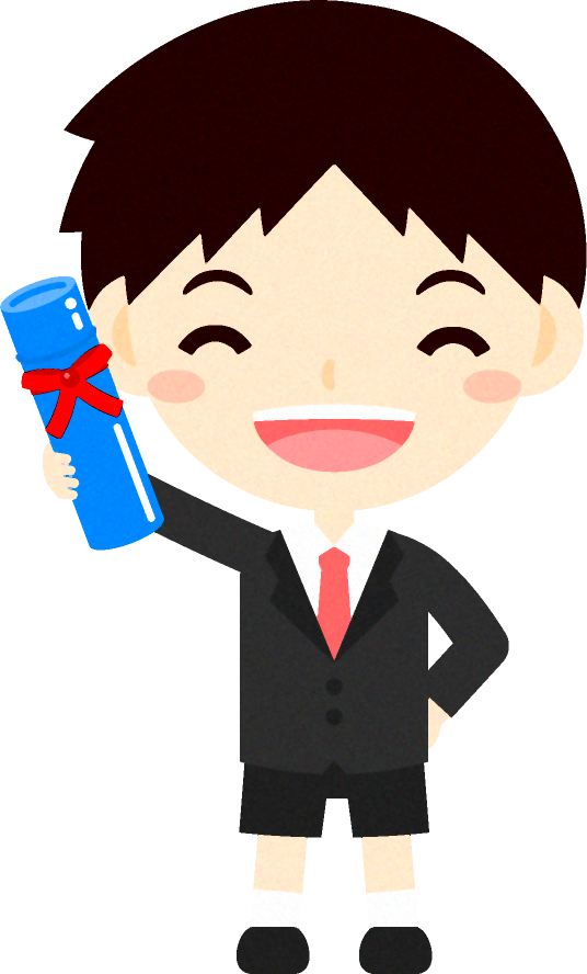 卒業証書を持つ男の子イラスト