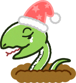 冬眠から目覚めたヘビのイラスト