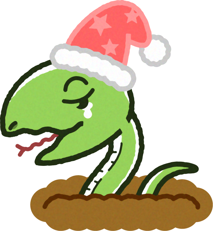 冬眠から目覚めたヘビのイラスト