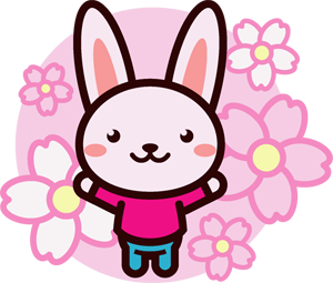 うさぎと桜のイラスト