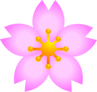 桜の花イラスト/花びらが濃い