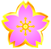 桜の花イラスト/縁が金色