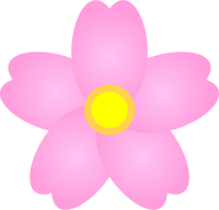 桜の花イラスト/花びらが丸い
