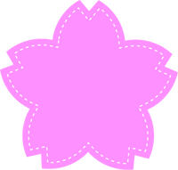 桜の花イラスト/縁を縫い付け