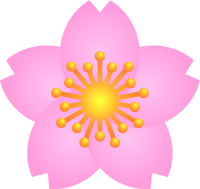 桜の花イラスト/花粉・グラデーション