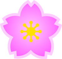 桜の花イラスト/薄い縁どり