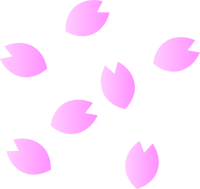 桜の花びらがたくさん舞うイラスト