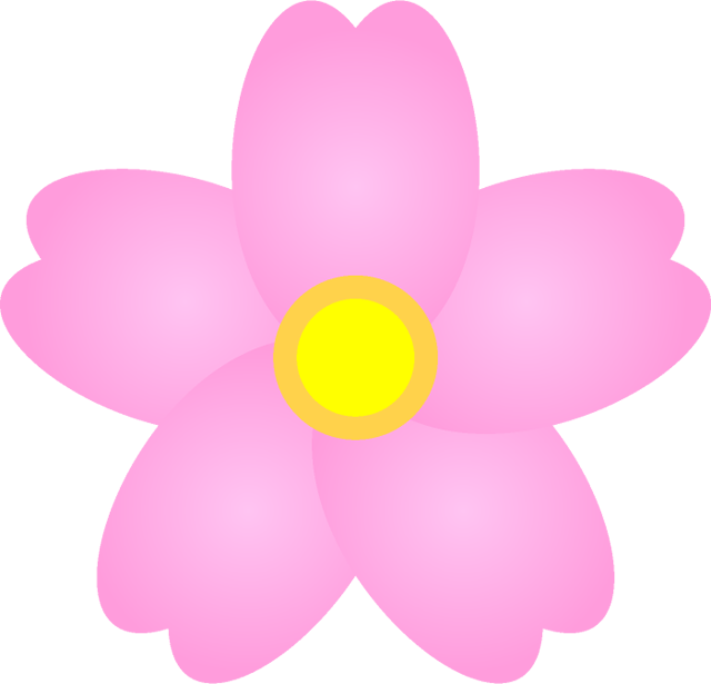 桜の花イラスト/花びらが丸い