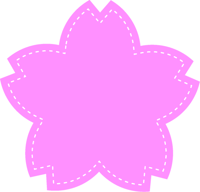 桜の花イラスト/縁を縫い付け