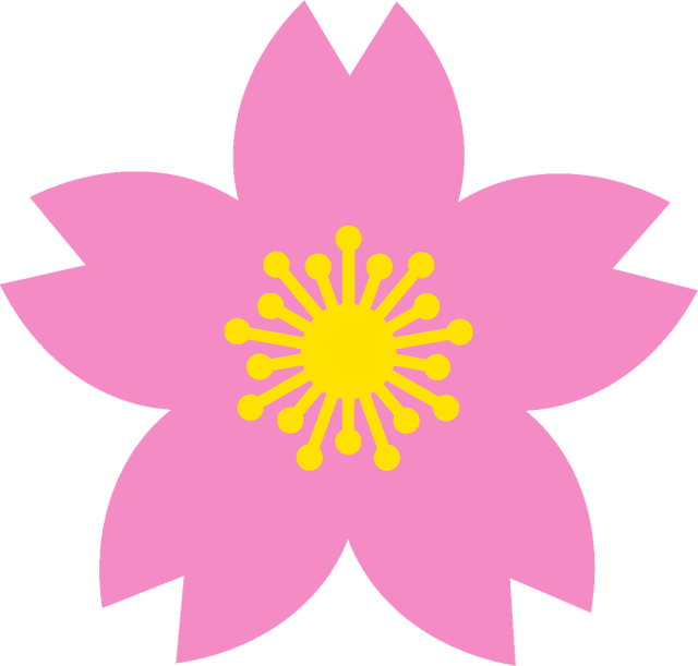 桜の花イラスト/花粉ベタ