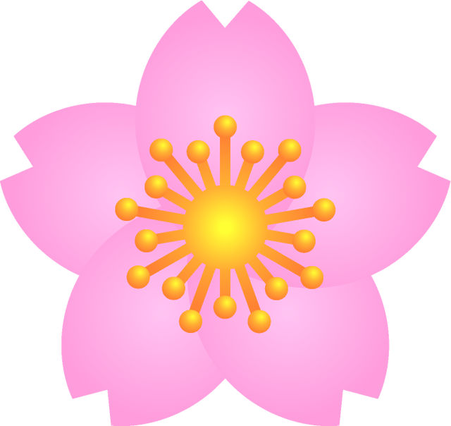 桜の花イラスト/花粉・グラデーション