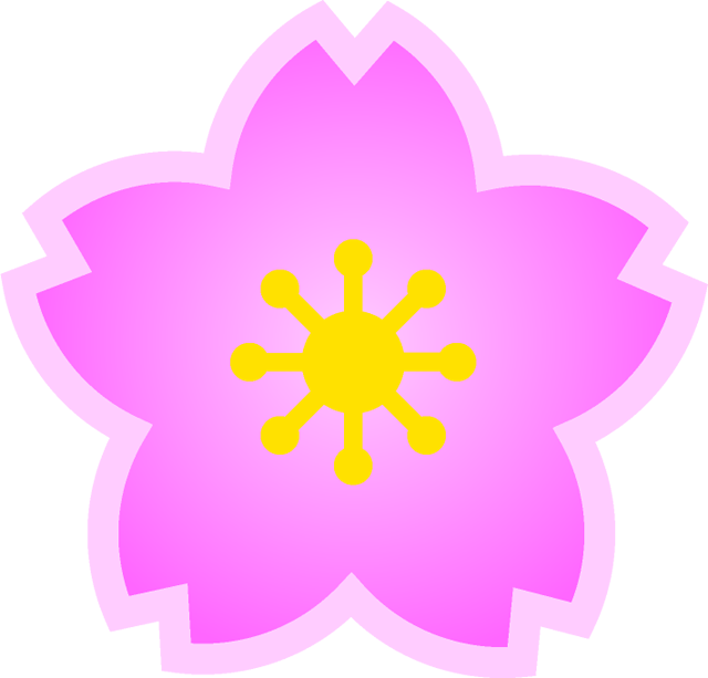 桜の花イラスト/薄い縁どり