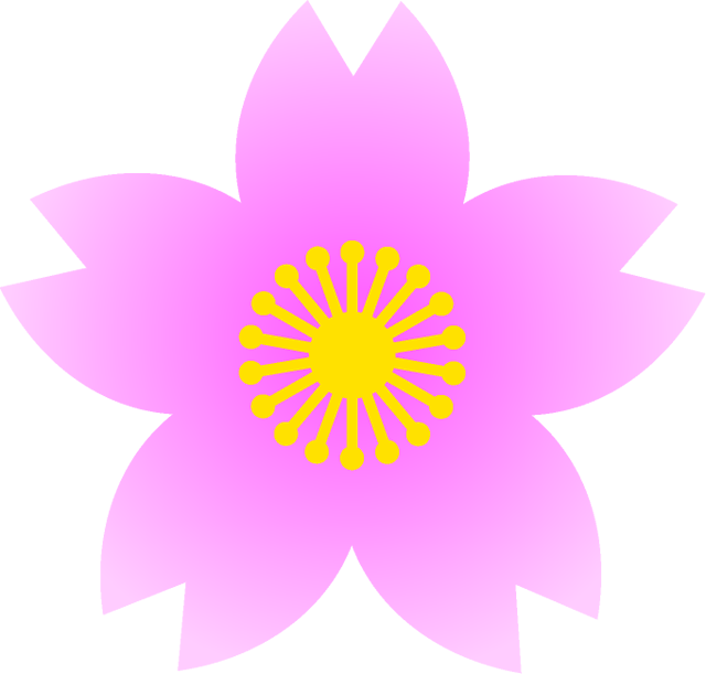 桜の花イラスト/桜色のグラデーション