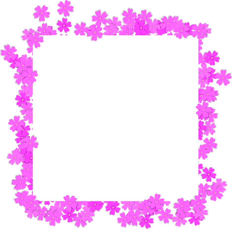 芝桜のフレームイラスト