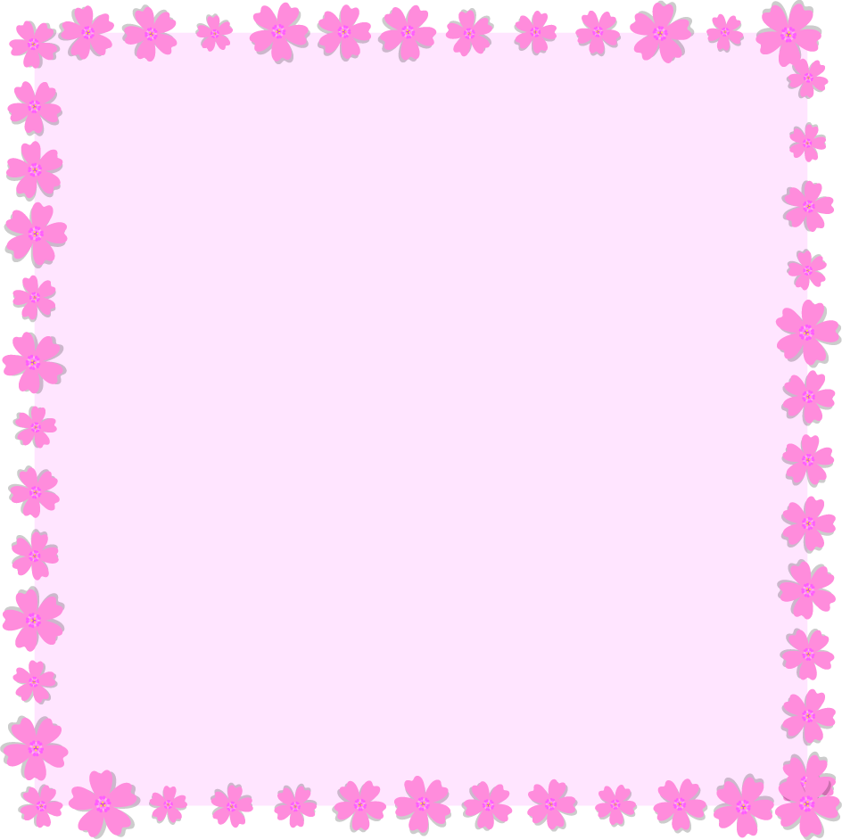 芝桜のフレームイラスト2