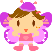 チョウチョの女の子イラスト/ピンク