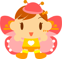 チョウチョの女の子イラスト/朱色