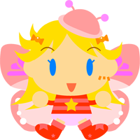 チョウチョの女の子イラスト/薄いピンク